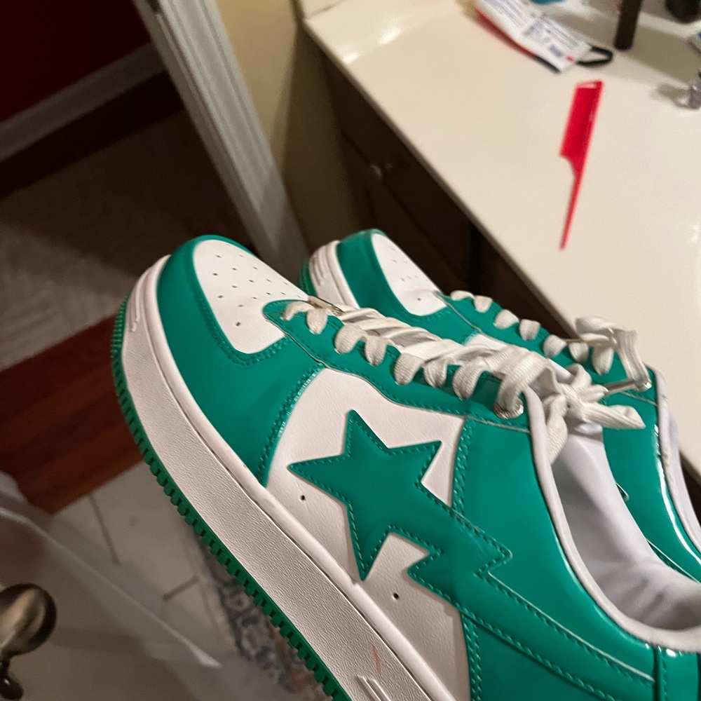 Bape Green and White Sneakers Classic Style